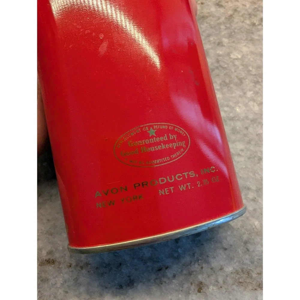 Vintage‎ Avon Persian Wood Perfumed Talc Powder RED TIN with Powder